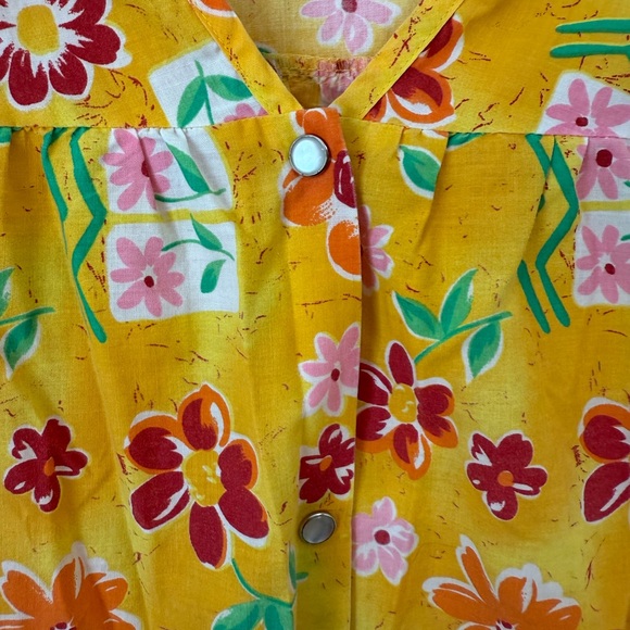 Vintage Moon Dance Sleeveless Top Artist Smock Vest Pearl Snap Floral Fairy Sz M - Picture 4 of 10